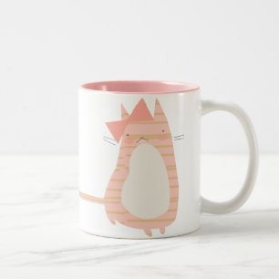 Mürrische Kitty-Tasse Zweifarbige Tasse
