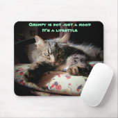 Mürrische Lebensstil Katzen-Mausunterlage Mousepad (Mit Mouse)