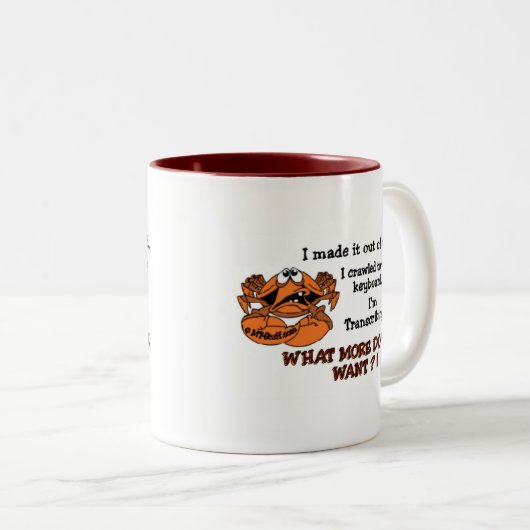 Mürrische M.Ü. Zweifarbige Tasse (VorderseiteRechts)