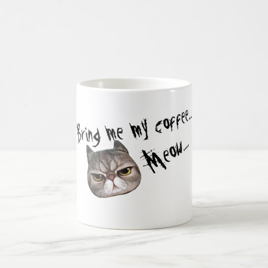 Mürrische Miezekatze "holen mir meinen Kaffee…. Kaffeetasse (Mittel)