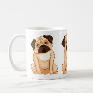 Mürrische Mops-Cartoon Kaffeetasse