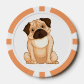 Mürrische Mops Cartoon Pokerchips (Vorderseite)