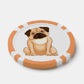 Mürrische Mops Cartoon Pokerchips (Einzeln)