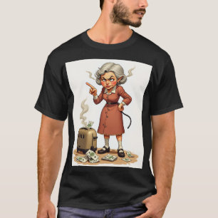 Mürrische Mutter Frust Haushalt kaputte Toilette T-Shirt