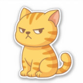 Mürrische orange getigerte Katze Aufkleber (Vorderseite)