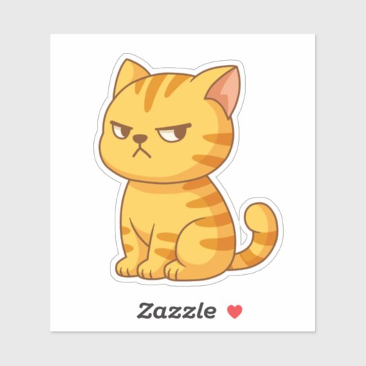 Mürrische orange getigerte Katze Aufkleber (Blatt)