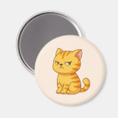 Mürrische orange getigerte Katze Beige Magnet (Vorderseite/Rückseite)