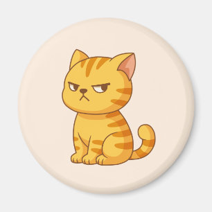 Mürrische orange getigerte Katze Beige Magnet