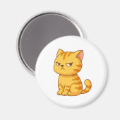 Mürrische orange getigerte Katze Magnet (Vorderseite/Rückseite)