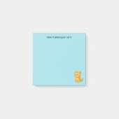 Mürrische orange getigerte Katze mit individuellem Post-it Klebezettel (Vorderseite)