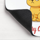 Mürrische orange getigerte Katze mit roter Weihnac Mousepad (Ecke)