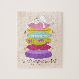 Mürrische Prinzessinkatze und die Erbsen-Cartoons Puzzle