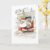 Mürrische Sankt-Weihnachtskarte Karte (Gelbe Blume)