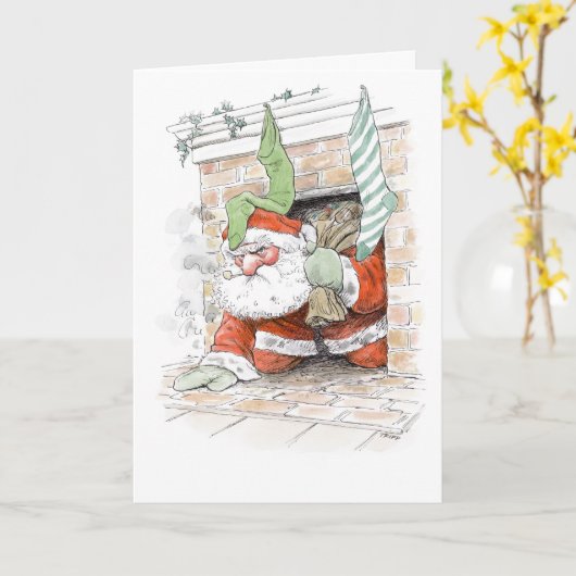 Mürrische Sankt-Weihnachtskarte Karte (Gelbe Blume)