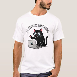 Mürrische schwarze Katze als Purr meine letzte E-M T-Shirt