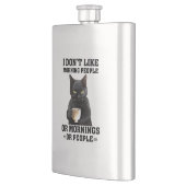 Mürrische schwarze Katze Flachmann (Links)