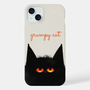 Mürrische schwarze Katze iPhone 15 Plus Hülle