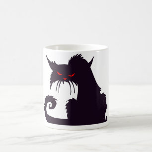 Mürrische schwarze Katzen-Tasse Kaffeetasse
