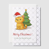 Mürrische Tabby-Katze Rote Mütze Weihnachtsbaum Ei Pergament Einladungen (Versetzt (Einladung))