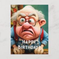 Mürrische ungläubige alte Mann Fragende Geburtstag
