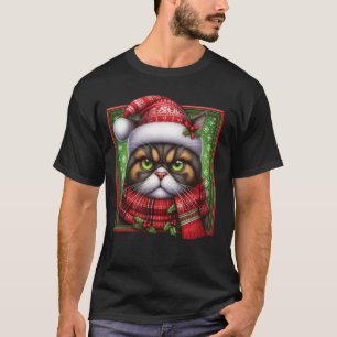 Mürrische Weihnachtskatze - Feiertagsfestliche wüt T-Shirt