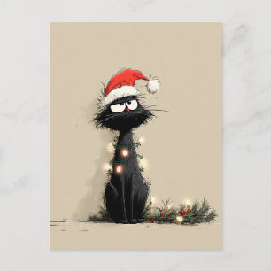 Mürrische Weihnachtskatzenstimmung Postkarte
