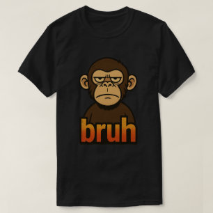 Mürrischer Affe „bruh“ Meme – Lustiges Retro Sarka T-Shirt