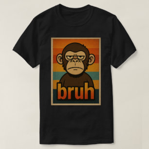 Mürrischer Affe „bruh“ Meme – Lustiges Retro Sarka T-Shirt
