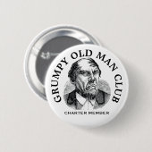 Mürrischer alter Mann Vintage-Button Button (Vorne & Hinten)