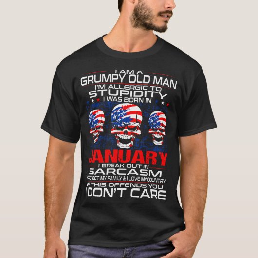 Mürrischer alter Mannallergischer Stupidity T-Shirt (Vorderseite)