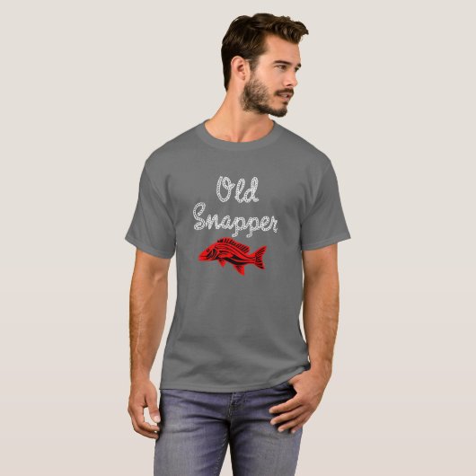 Mürrischer alter rote Snapper-Fisch-T - Shirt (Vorne ganz)