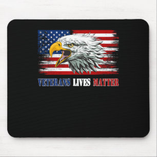 Mürrischer alter Veteran Amerikanische Adler-Flagg Mousepad