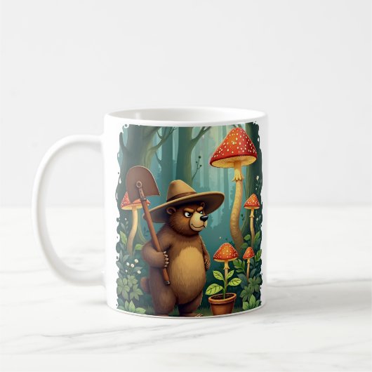Mürrischer Bär Pilzsammlung Pflanzeneltern Wald Kaffeetasse (Links)