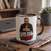 Mürrischer bärtiger Kaffeetrinker Tasse