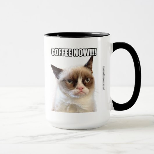 Mürrischer Cat™ KAFFEE JETZT!!! Tasse (Rechts)