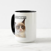Mürrischer Cat™ KAFFEE JETZT!!! Tasse (Vorderseite Links)