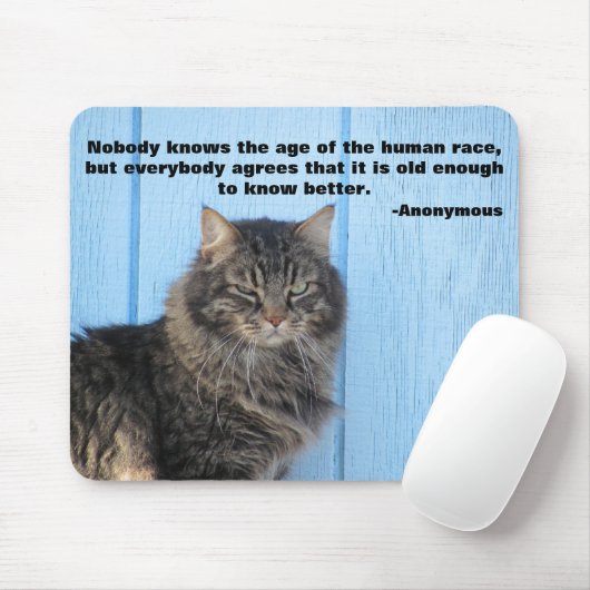 Mürrischer Engel mit anonymem Zitat Mousepad (Mit Mouse)