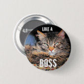Mürrischer Engel, wie eine Chef-Katze Meme Button (Vorne & Hinten)
