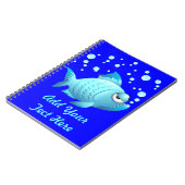 Mürrischer Fisch-Cartoon Notizblock (Linke Seite)