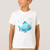 Mürrischer Fisch-Cartoon T-Shirt (Vorderseite)