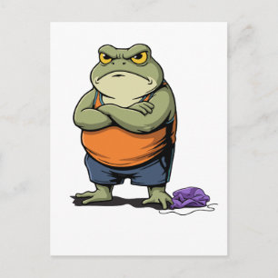 Mürrischer Frosch Lustiger Cartoon-Frosch Postkarte