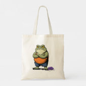 Mürrischer Frosch Lustiger Cartoon-Frosch Tragetasche (Rückseite)
