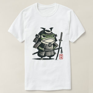 Mürrischer Frosch-Samurai-Japanisches-Tusche-Desig T-Shirt