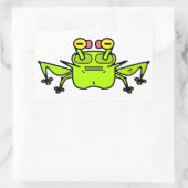 Mürrischer Frosch seltsame Cartoon-Kreatur Rechteckiger Aufkleber (Tasche)