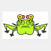 Mürrischer Frosch seltsame Cartoon-Kreatur Rechteckiger Aufkleber (Vorderseite)