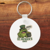 Mürrischer Frosch St.Patrick's Day Schlüsselanhänger (Vorderseite)