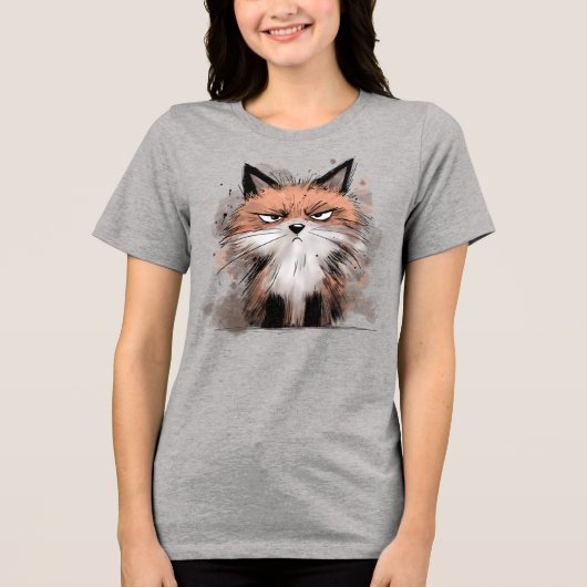 Mürrischer Fuchs Tri-Blend Shirt (Vorderseite)