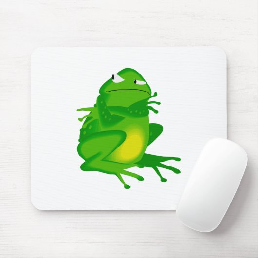 Mürrischer grüner Frosch Mousepad (Mit Mouse)