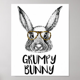 Mürrischer Hase Lustiger passender Osterhase Ei Ja Poster