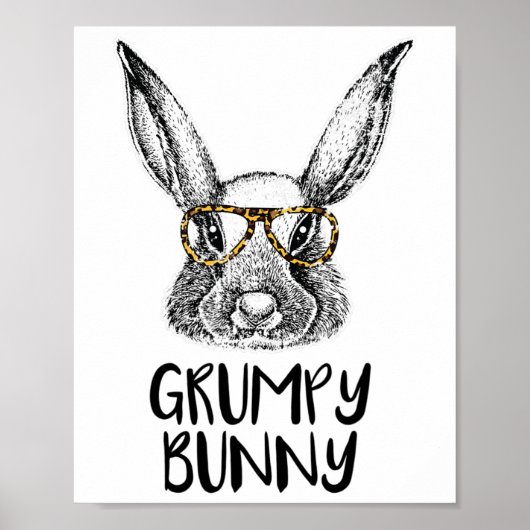Mürrischer Hase Lustiger passender Osterhase Ei Ja Poster (Vorne)
